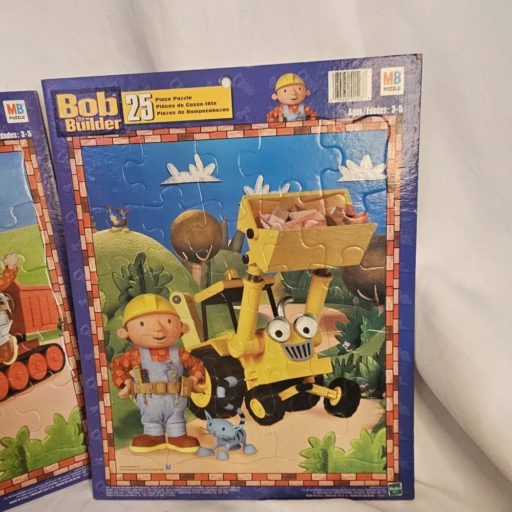 Set of 3 Bob The Builder 25 Piece Puzzles Hasbro 2001 Vintage COMPLETE Y2K‎
